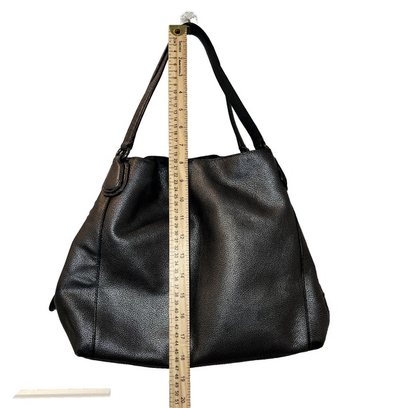 Coach Edie 31 Pebbled Leather Shoulder Bag Metallic Gunmetal 87399 - Picture 10 of 16